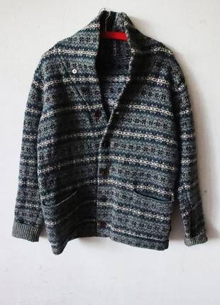 Теплий вовняний кардиган paul smith 100% вовна