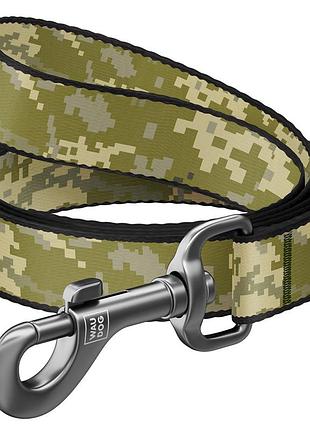 Поводок для собак нейлоновый waudog nylon, рисунок "милитари", m, ш 20 мм, дл 122 cм