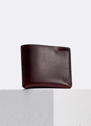Бордовий гаманець ручної роботи, з високоякісної шкіри для карт і готівки arpa2 фото