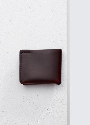 Бордовий гаманець ручної роботи, з високоякісної шкіри для карт і готівки arpa6 фото