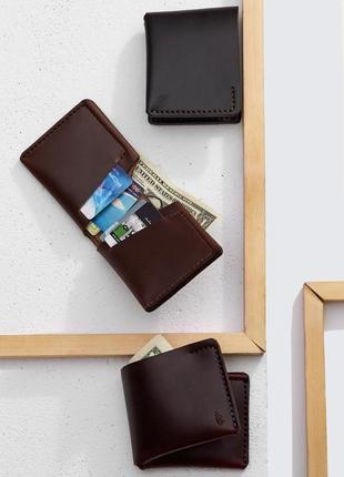 Бордовий гаманець ручної роботи, з високоякісної шкіри для карт і готівки arpa9 фото