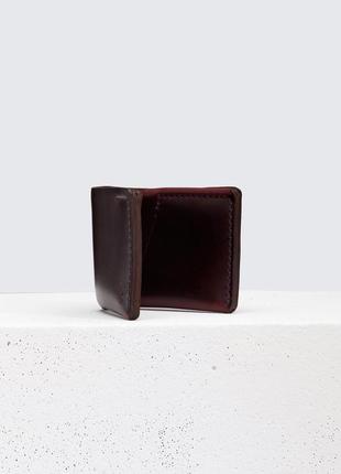 Бордовий гаманець ручної роботи, з високоякісної шкіри для карт і готівки arpa4 фото