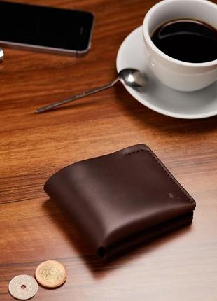 Коричневий гаманець ручної роботи, з високоякісної шкіри для карт і готівки arpa10 фото
