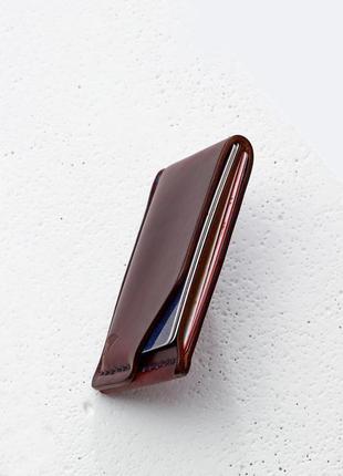Мінімалістичний гаманець karat бордовий2 фото