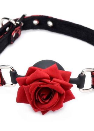 Кляп master series eye-catching ball gag with rose (мятая упаковка!!!) китти