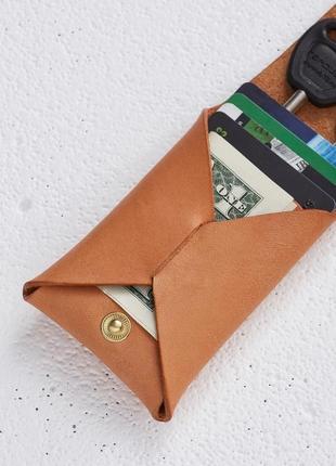 Мінімалістичний коричневий гаманець self6 фото