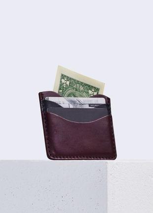 Мінімалістичний гаманець slim pocket бордовий1 фото
