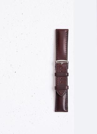 Бордовий ремінець з підкладкою для годинника зі шкіри shell cordovan7 фото