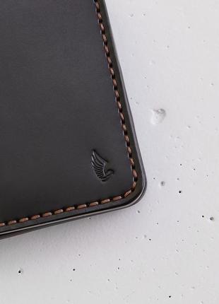 Чорний гаманець chicago з високоякісної натуральної шкіри6 фото