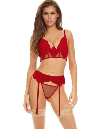 Комплект белья bombshell boudoir peek a boo wire 3 pc set  китти