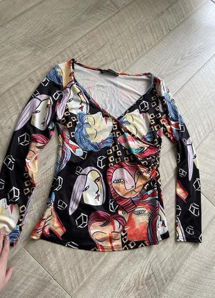 Кофточка блуза этно-узор имитация запаха4 фото