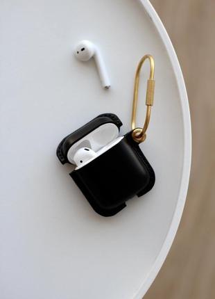 Шкіряний чохол airpods 3, pro 2, pro, 1/2 зі шкіри horween chromexcel із латунним гачком8 фото