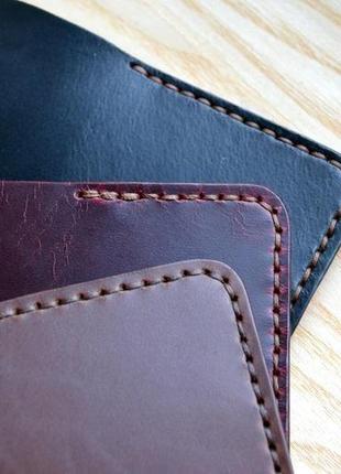 Гаманець та обкладинка для паспорта field notes із чорної шкіри horween chromexcel7 фото