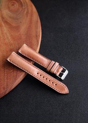 Horween shell cordovan ремешок для часов цвета bourbon wheat whisky tan / ручной работы