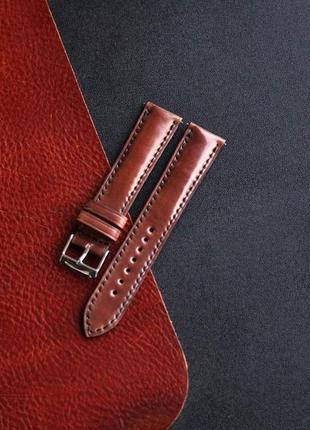 Ремешок для часов horween shell cordovan красновато-коричневого цвета No41 фото