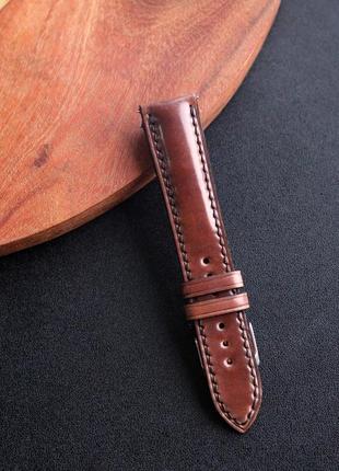Ремінець для годинника horween shell cordovan червонувато-коричневого кольору №47 фото