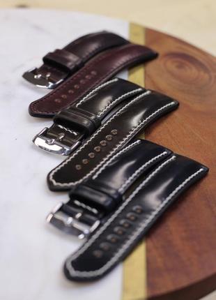 Ремінець для годинника horween shell cordovan червонувато-коричневого кольору №49 фото