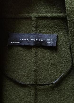 Zara двубортное пальто тренч шерсть шерстяное длинное зеленое оригинал пальто max mara2 фото