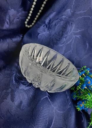 Винтаж! ❄ ваза конфетница хрусталь ссср резная советская круглая вазочка салатник тяжелая алмазная грань4 фото