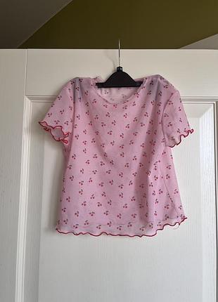 Розовая футболка сеточка сетка