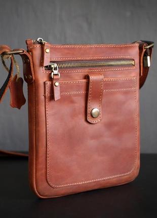 Мужская сумка -планшет из натуральной винтажной кожи1 фото