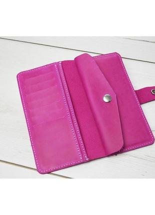 Женский кожаный кошелек купюрник gs розовый2 фото