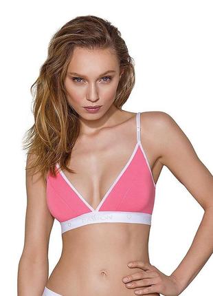 Спортивний топ з подвійними бретелями passion ps007 top pink, size l  18+