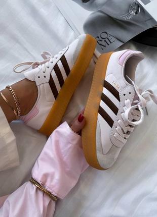 Адидас самба платформа кеды adidas Forum Maniere clear pink