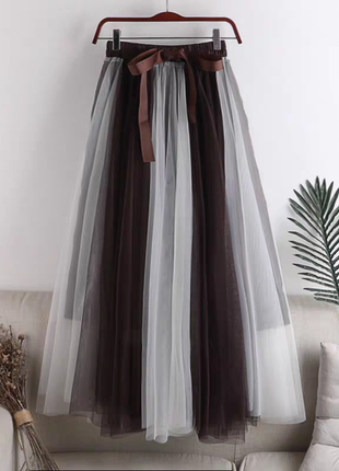 Длинная юбка из фатина большого размера6 фото