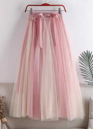 Длинная юбка из фатина большого размера4 фото