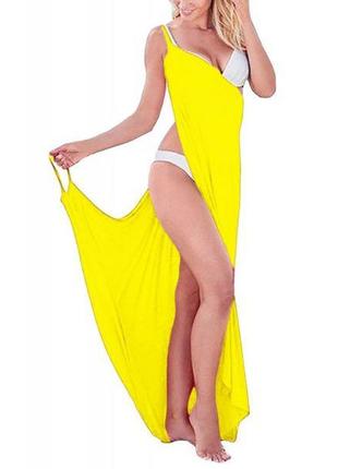 Yellow greek goddess spaghetti strap sarong beachwear кітті2 фото