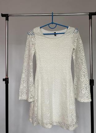 Плаття біле кремове / сукня кремова мереживна / мереживо