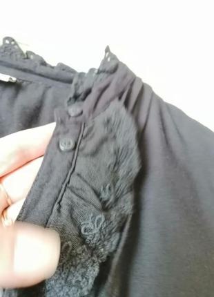 Блуза з натуральної бавовняної тканини вставки прошва волани сітка5 фото