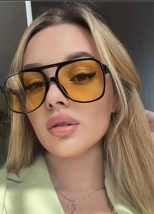 Окуляри вінтажні очки сонцезахисні окуляри uv400 іміджеві жовті "том форд"