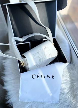 Сумка celine white premium натуральна шкіра   •розмір: 20/11/8 •два ремішки в наборі  •1 відділ  •ма