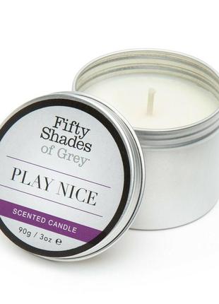 Ароматическая свеча fifty shades of gray play nice vanilla candle с ароматом ванили, 90 г  18+