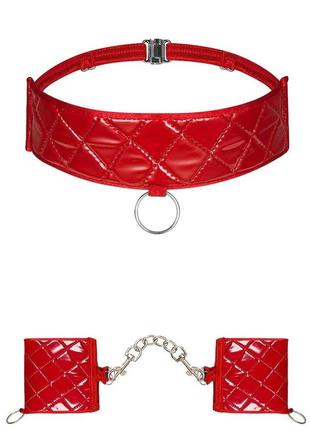 Набір з нашийників та наручників obsessive hunteria cuff & chocker o/s  18+