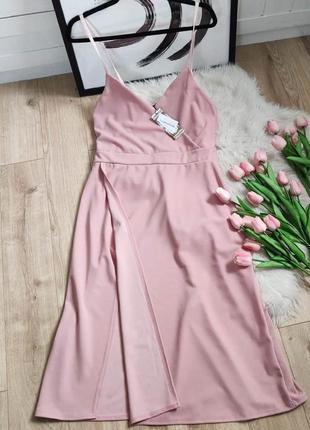 Ніжно рожеве плаття комбінація від boohoo, розмір xl-xxl