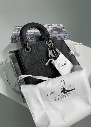 Сумка christian dior latte ultramatte cannage calfskin mini lady dior black6 фото