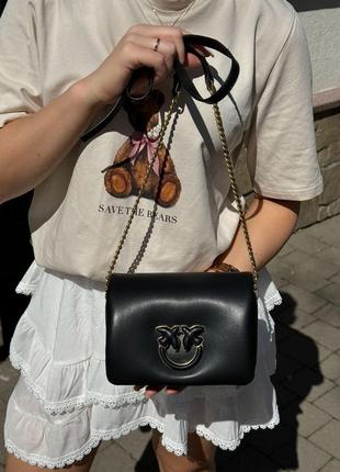 Сумка женская в стиле pinko baby love bag click puff in nappa black leather