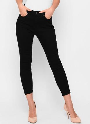 Черные облегающие джинсы скинны6 фото