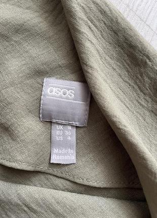 Asos блуза жатка с декольте оливковое5 фото