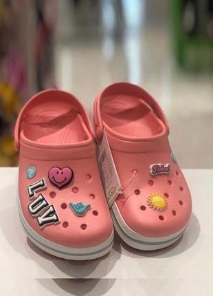 Крокс крокбенд клог рожеві-пудра crocs crocband clog kids melon/ice blue