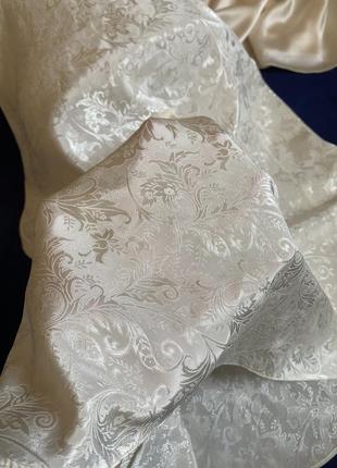 Нічна сорочка атласна нижня сукня молочна з вензелями нічна сорочка- l2 фото