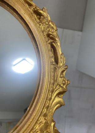 Дзеркало у вінтажному стилі вінтажне бароко ренесанс золоте золотого кольору настінне настільне фотосесія реквізит люстерко бутафорія3 фото
