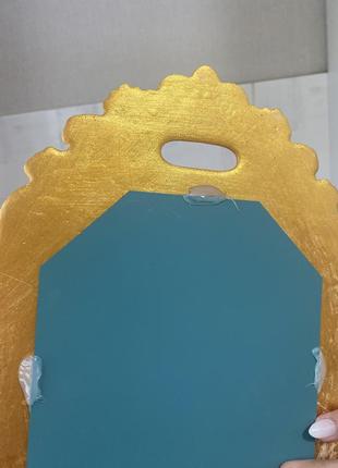 Дзеркало у вінтажному стилі вінтажне бароко ренесанс золоте золотого кольору настінне настільне фотосесія реквізит люстерко бутафорія4 фото