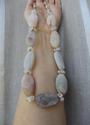 Колье морозный агат7 фото