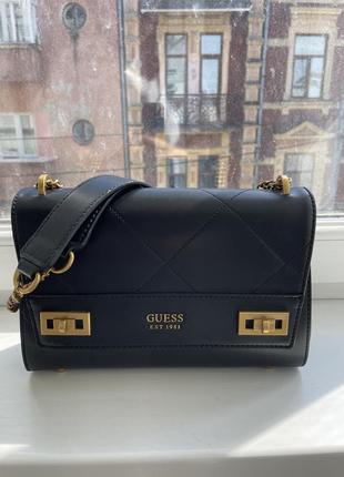 Сумка guess sty black с золотой фурнитурой