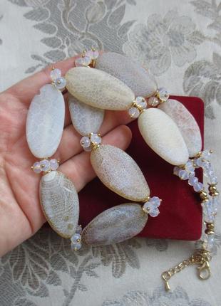 Колье морозный агат4 фото