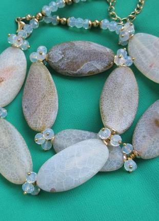 Колье морозный агат2 фото